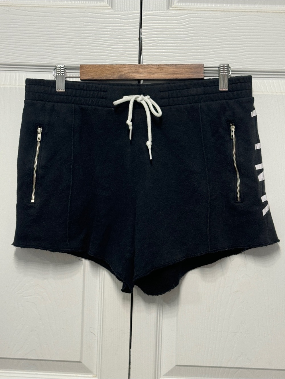 PINK Victoria's Secret Black Drawstring Athletic Shorts with Zip Pockets